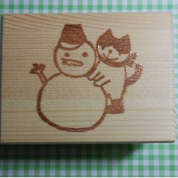 雪だるまと猫はんこ（送料込み）の画像