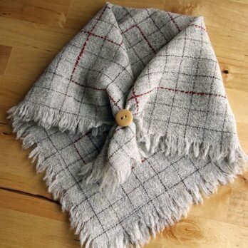 ホームスパン スクエアプチストール 赤ステッチ