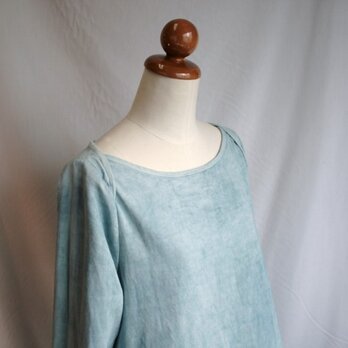 藍染Aラインワンピース