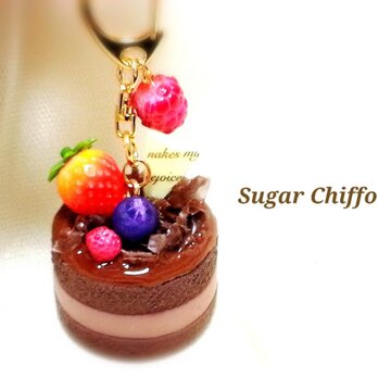 【送料無料】とろ～りチョコレートケーキのキーホルダー♡の画像
