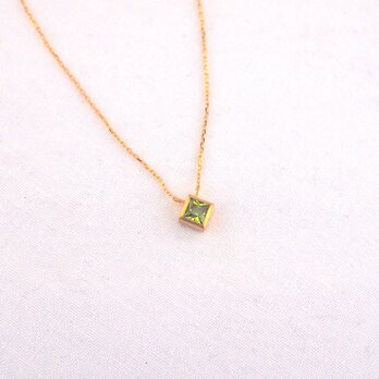 basic square necklace/peridotの画像