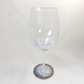 バレンタイン・本格派のワイングラス・雪の画像