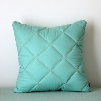 Quilt cushion (M) / jade greenの画像
