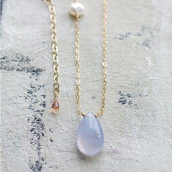 Blue Chalcedony & Keshi Pearlの画像