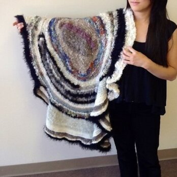 手紡ぎ art shawlの画像