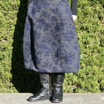 薔薇モールプリントのバルーンスカート