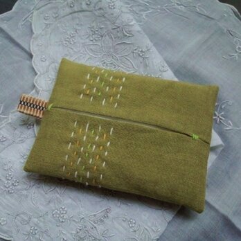 2月のティッシュケース　”若草色”