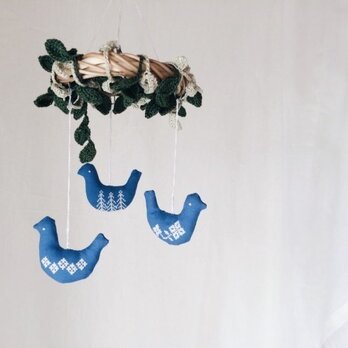 mobile 青い小鳥のモビール