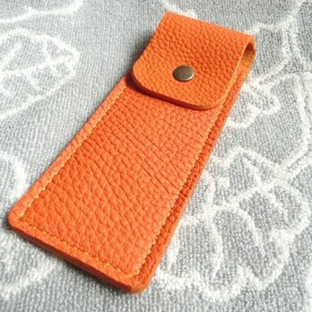 【new】手縫いトリヨンのペンケース（オレンジ）の画像