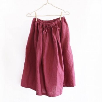 linen gathertack skirt_ red
