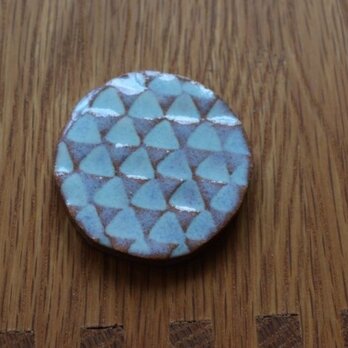 陶器のブローチ まる型  (ヘアゴム変更可)