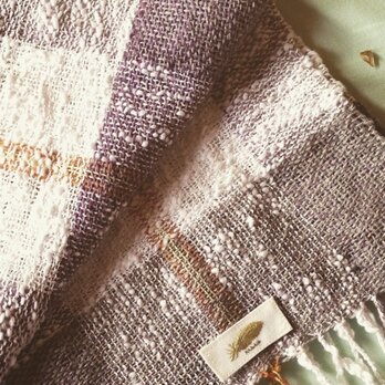 手織り　春色のリトアニアウール&コットン　バイオレット　の画像