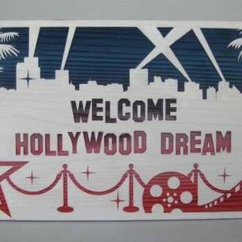 木彫りウェルカムボード「ハリウッド」の画像