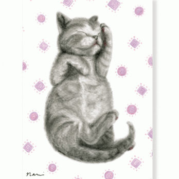 ポストカード　猫のミニー（２枚組）の画像