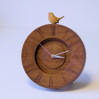 ameさま御予約分　鳥の時計(ウォールナット材　type-Ｃ）　の画像