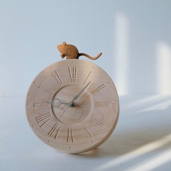ネズミの時計（メープル材、type-B）