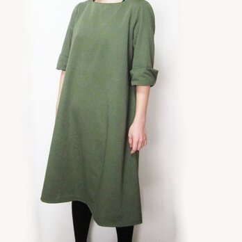 ボートネックワンピース/ カーキ