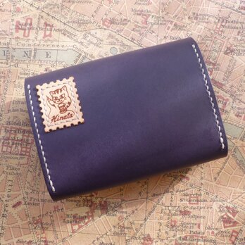 本ヌメ革 ファスナー付き財布（紺）の画像