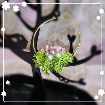 春・お花畑ループピアス１　ホムポムの画像