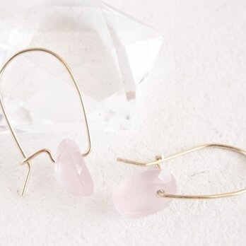 14KGF Brilliant Rosequartz Earringsの画像