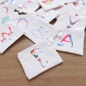 イラストイニシャルミニポーチ（Sサイズ）［受注制作］