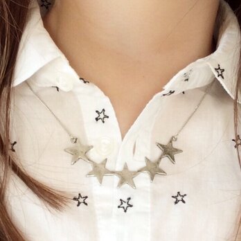 5 stars necklace (silver)の画像