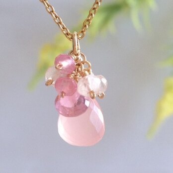ピンクカルセドニーペンダントトップ　Armeria（K14GF)
