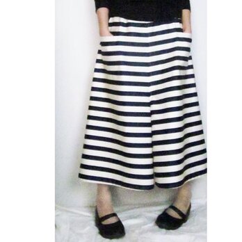 長い股上のキュロット /　ボーダー