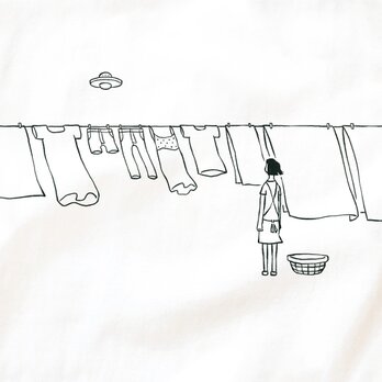 半袖 Tシャツ 『洗濯物とＵＦＯ』 メンズ レディースの画像