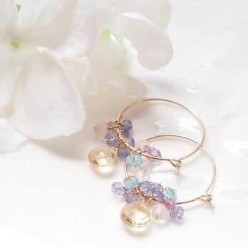 【再】夕暮れ色のフープピアス（14kgf）