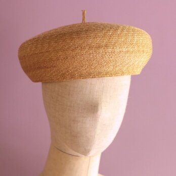 麦わら素材のベレー帽 Elie エリーの画像