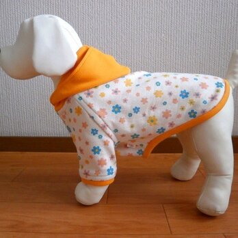 犬服　小型犬用パーカ５号(花柄)の画像