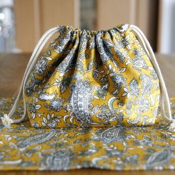 大人のお弁当セット　イエローペイズリー