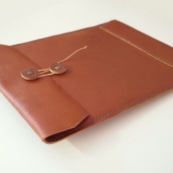 【再販】トスカーナ床革のマニラ封筒 A４ファイル対応 茶革翠糸の画像