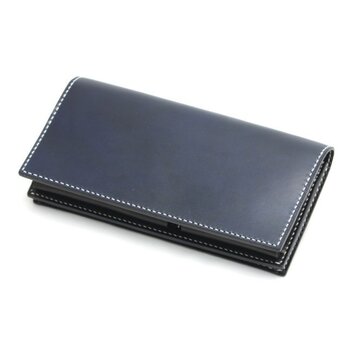 ボタンポケットの長財布（カラー：Blue × Black）の画像
