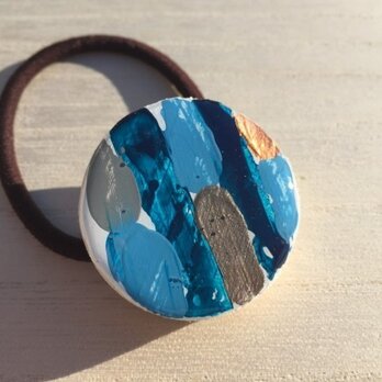 wood hair elastic: sea blueの画像