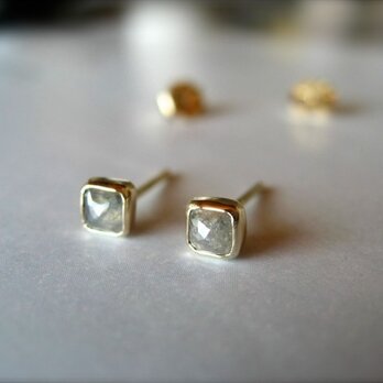 Silver Diamond Square ピアス