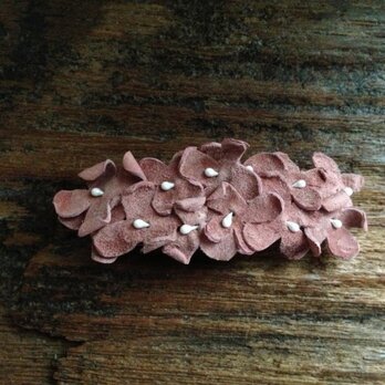 革花のバレッタ(花芯つき) ｻｰﾓﾝﾋﾟﾝｸ 金具5cm 100の画像