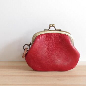 ヌメ革 がま口 レッド