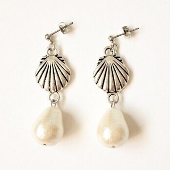 Shell earrings (silver)の画像