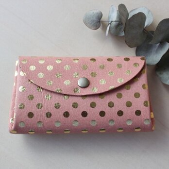ピッグスキンの小さなお財布みずたま　ピンクの画像