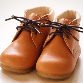 タンニンレザーのファーストシューズ（キャメル）
