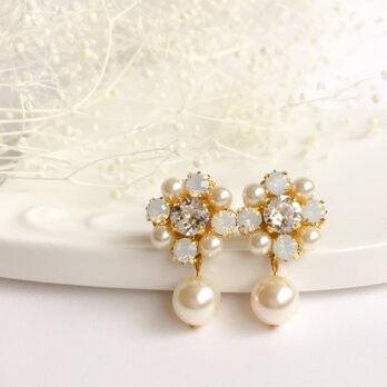 flower pearl ピアス/イヤリング