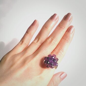 amethyst flower-ring/dark