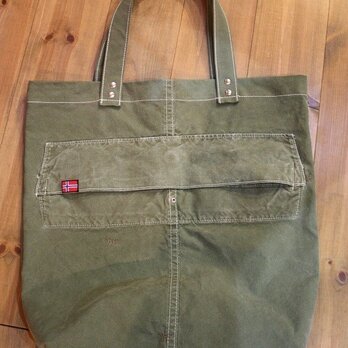 ノルウェー軍テントシートUSEDリメイク　Bigトートバッグ