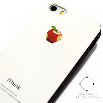 iphone5/iphone5s用/iphoneSE　軽量レザーケース（オフホワイト×ブラック）apple　アップルの画像