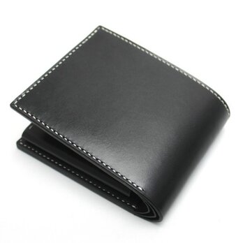ボタンポケットの２つ折り財布（カラー：Black）の画像