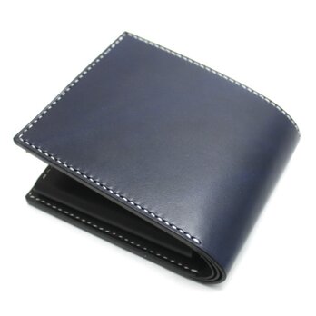 ボタンポケットボタンポケットの２つ折り財布（カラー：Blue）の画像