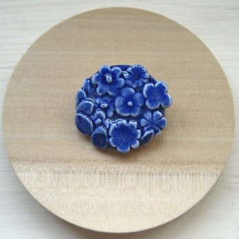 Flowers pattern Brooch (コバルト・丸)の画像