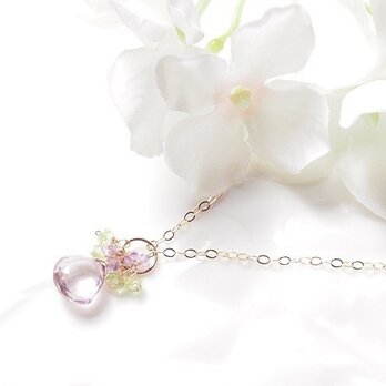 【再】ピンクカラークォーツのブーケチャーム（14kgf）